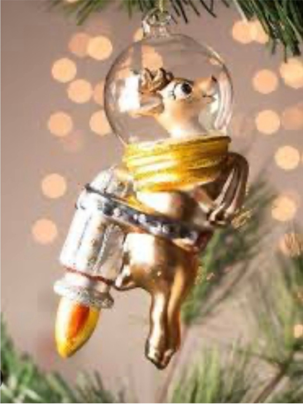 Adorable Space Reindeer ornament.